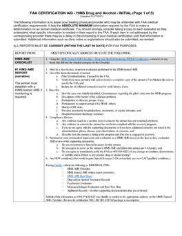 FAA CERTIFICATION AID - HIMS Drug and Alcohol - INITIAL (Page 1 of 5) (Updated 01/27/2021)