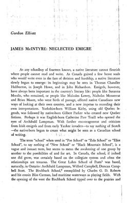 JAMES Mcintyre: NEGLECTED EMIGRE