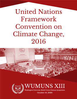 United Nations Framework Convention on Climate Change, 2016