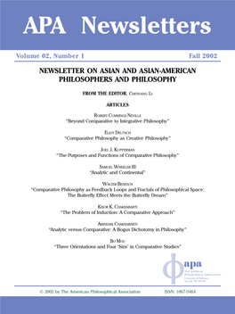 Asian Philosophy Vol.2No.1 (Fall 2002)