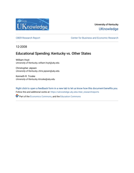 Educational Spending: Kentucky Vs