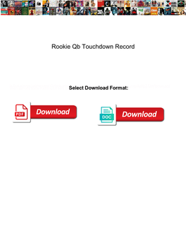 Rookie Qb Touchdown Record