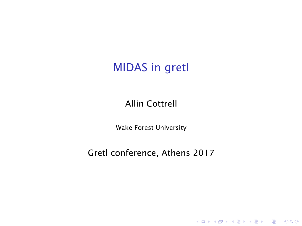 MIDAS in Gretl