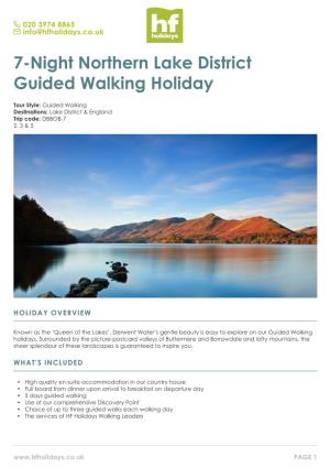7-Night Northern Lake District Guided Walking Holiday