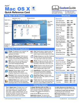 Mac OS X Customizable Print-On-Demand Courseware 1502 Nicollet Avenue Tel