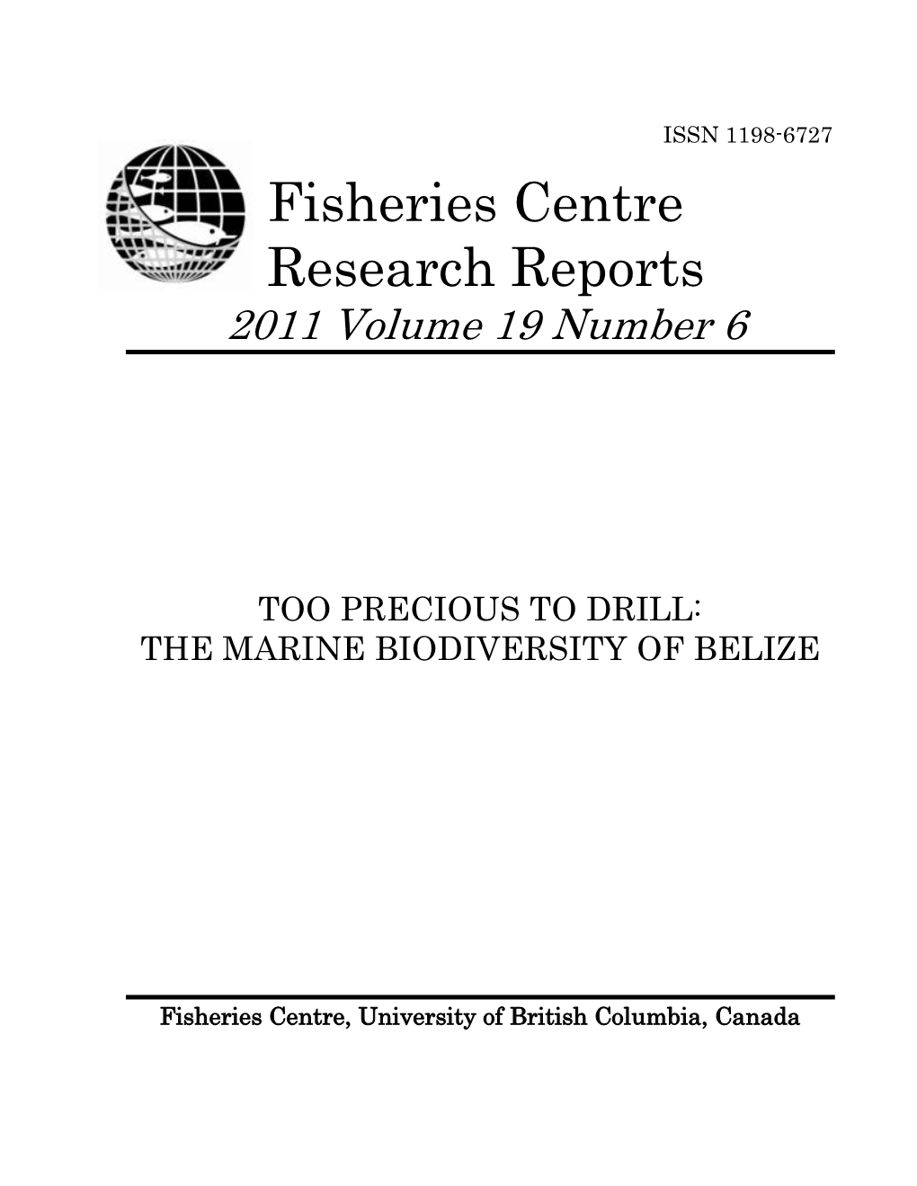 Fisheries Centre Research Reports 2011 Volume 19 Number 6