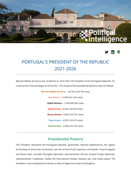 Portugal's President of the Republic 2021-2026