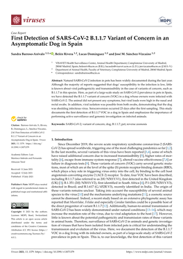 First Detection of SARS-Cov-2 B.1.1.7 Variant of Concern in an Asymptomatic Dog in Spain