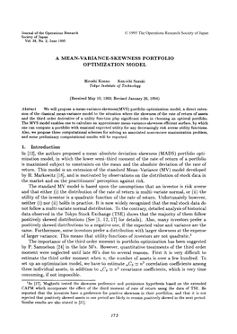 A Mean-Variance-Skewness Portfolio Optimization Model