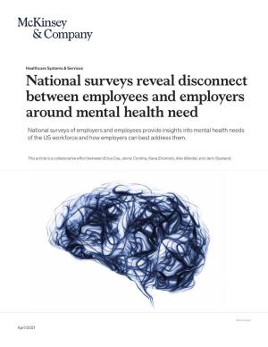 National Surveys Reveal Disconnect Between Employees and Employers Around Mental Health Need