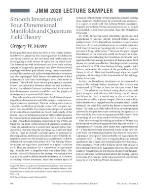 Smooth Invariants of Four-Dimensional Manifolds And