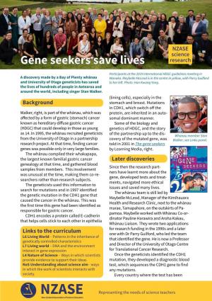 Gene Seekers Save Lives Research