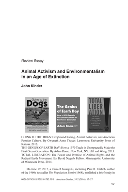 Animal Activism and Environmentalism in an Age of Extinction 17