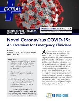 Novel Coronavirus COVID-19: an Overview for Emergency Clinicians
