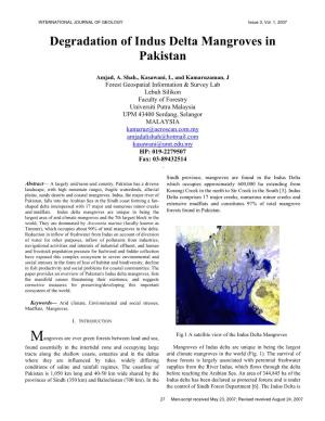 Degradation of Indus Delta Mangroves in Pakistan