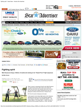 Fighting Spirit - Hawaii News - Honolulu Star-Advertiser