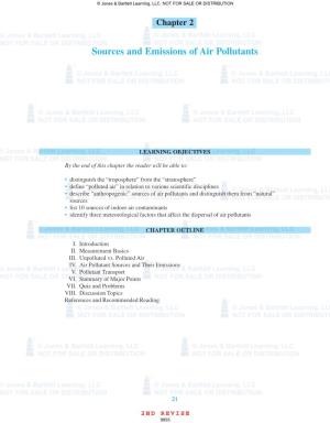 Sources and Emissions of Air Pollutants