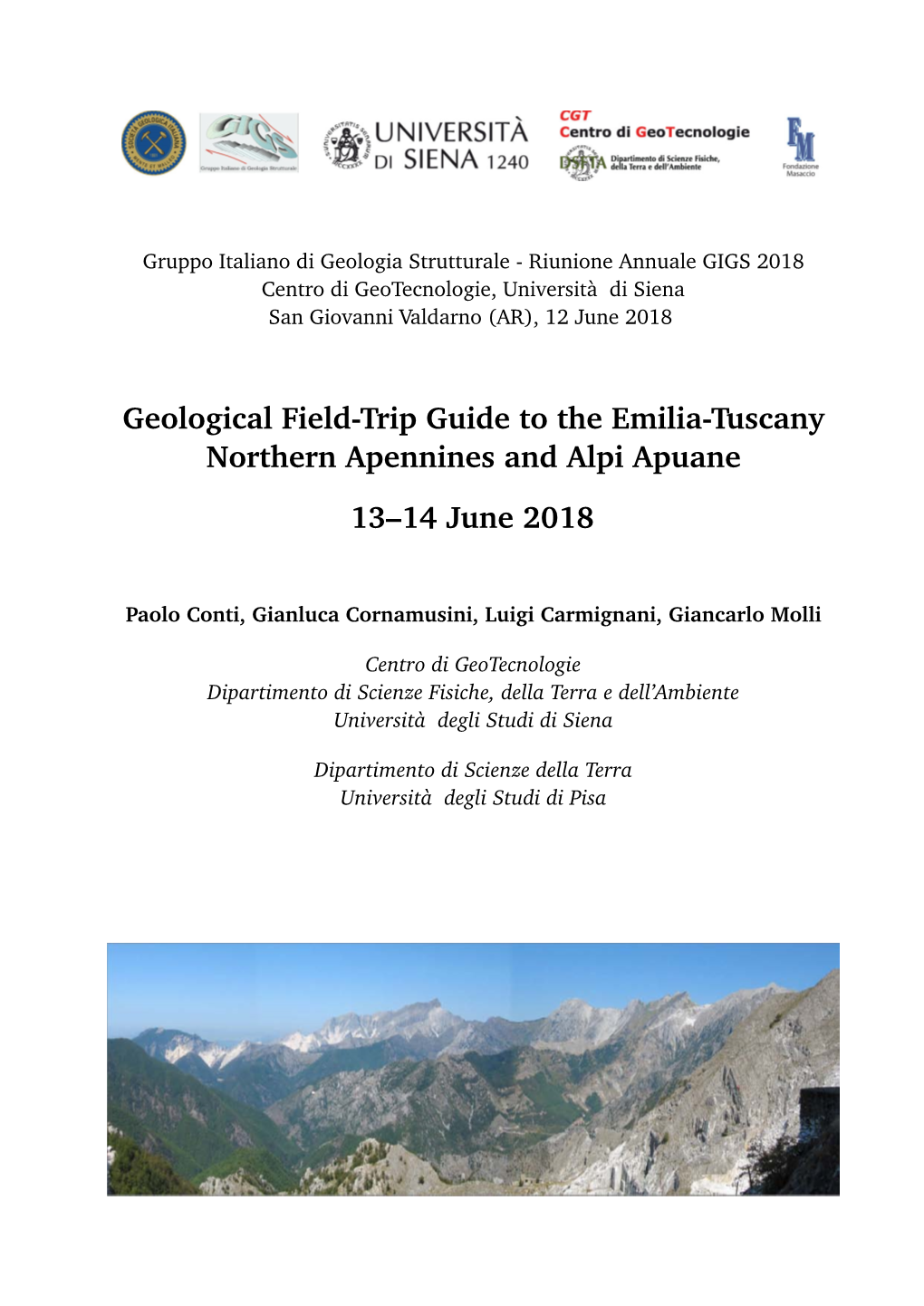 Geological Field-Trip Guide to the Emilia-Tuscany Northern Apennines and Alpi Apuane 13–14 June 2018