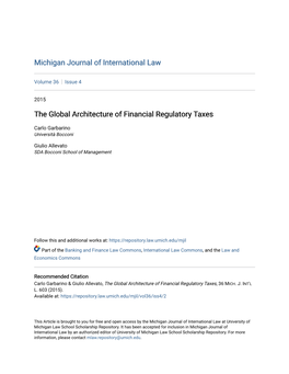 The Global Architecture of Financial Regulatory Taxes