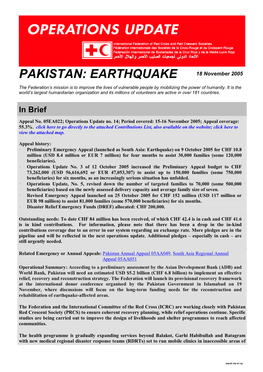 PAKISTAN: EARTHQUAKE 18 November 2005
