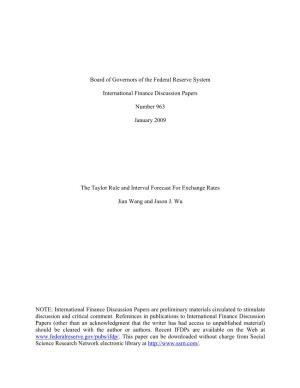 The Taylor Rule and Interval Forecast for Exchange Rates