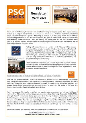 PSG Newsletter