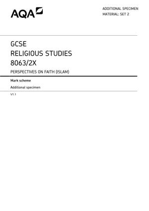 Gcse Religious Studies 8063/2X