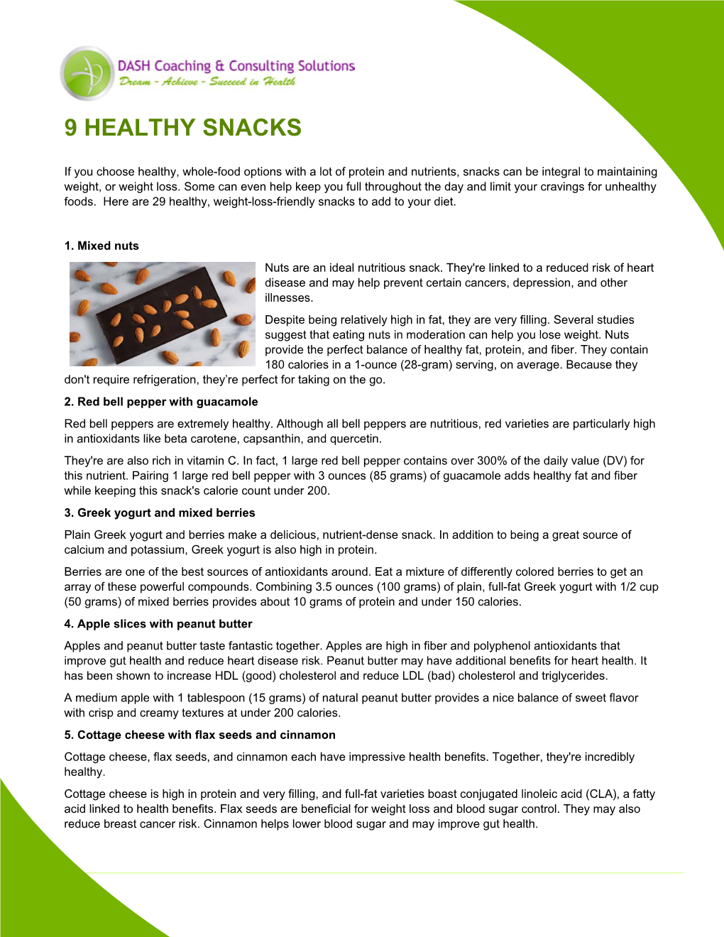 9 Healthy Snacks