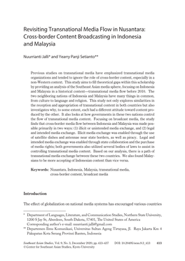 Revisiting Transnational Media Flow in Nusantara: Cross-Border Content Broadcasting in Indonesia and Malaysia