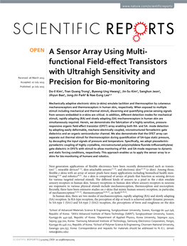 A Sensor Array Using Multi-Functional Field-Effect Transistors with Ultrahigh Sensitivity and Precision for Bio-Monitoring
