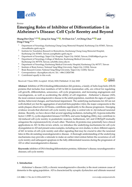 Emerging Roles of Inhibitor of Differentiation-1 in Alzheimer's Disease: Cell Cycle Reentry and Beyond