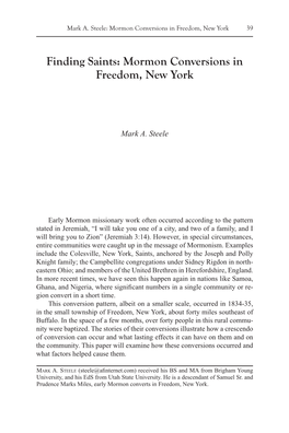 Mormon Conversions in Freedom, New York 39