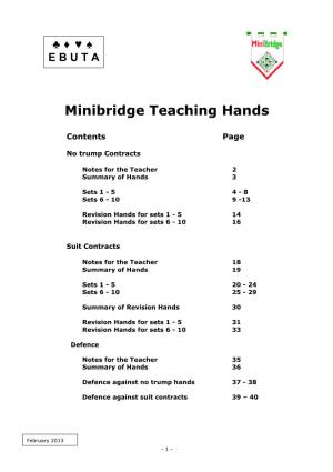 Minibridge Teaching Hands Revised Including Defence