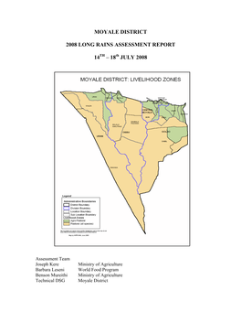 Moyale District 2008 Long Rains Assessment Report 14