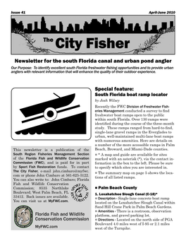 Newsletter for the South Florida Canal and Urban Pond Angler