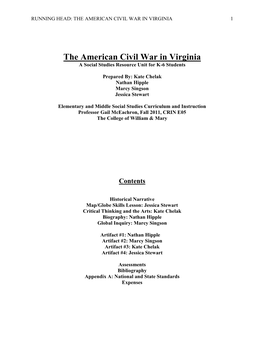 The American Civil War in Virginia 1