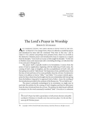 The Lord's Prayer in Worship