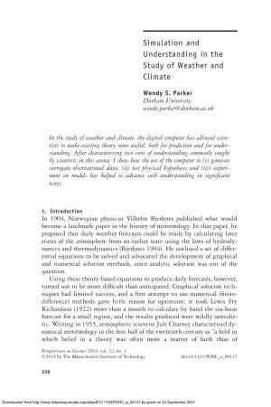 Simulation and Understanding in the Study of Weather and Climate
