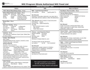 WIC Program Illinois Authorized WIC Food List