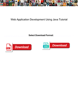 Web Application Development Using Java Tutorial