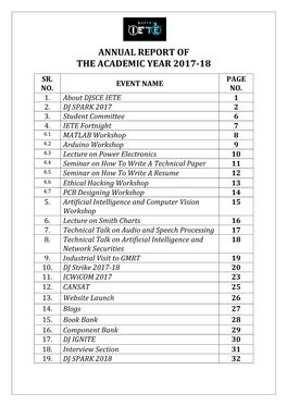 Annual Report of the Academic Year 2017-18 Sr