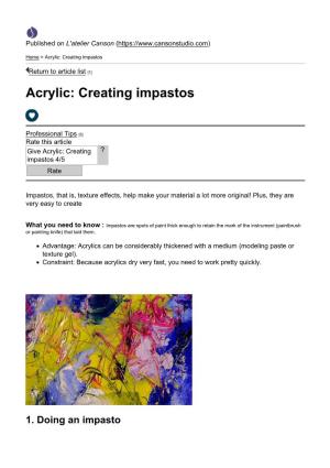 Acrylic: Creating Impastos