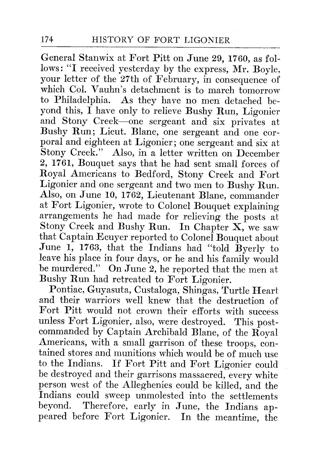 General Stanwix at Fort Pitt on June 29, 1760, As Fol- Lows: 