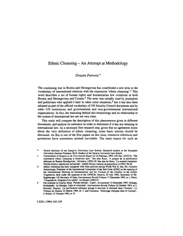 Ethnic Cleansing - an Attempt at Methodology