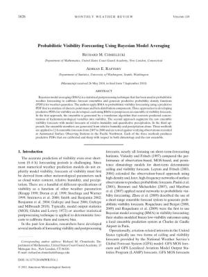 Probabilistic Visibility Forecasting Using Bayesian Model Averaging