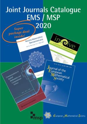 Joint Journals Catalogue EMS / MSP 2020