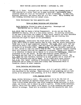 Fruit Testing Bssoziation Meeting - September 15, 1960 1