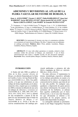 Adiciones Y Revisiones Al Atlas De La Flora Vascular Silvestre De Burgos, X