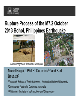 Rupture Process of the M7.2 October 2013 Bohol, Philippines Earthquake