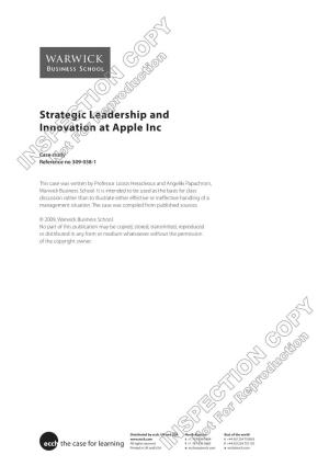 Strategic Leadership and Innovation at Apple